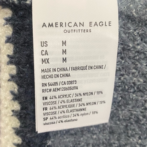 American Eagle tunic v neck striped sweater Sz M - Picture 4 of 5